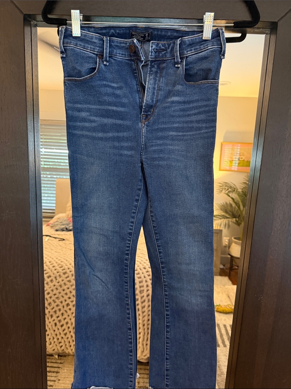 Simone High Rise Ankle Flare Blue Stretch Jeans